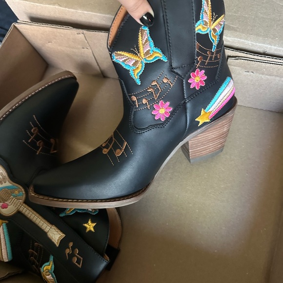 dingo Shoes - dingo Black Western Ankle Boots (melody)